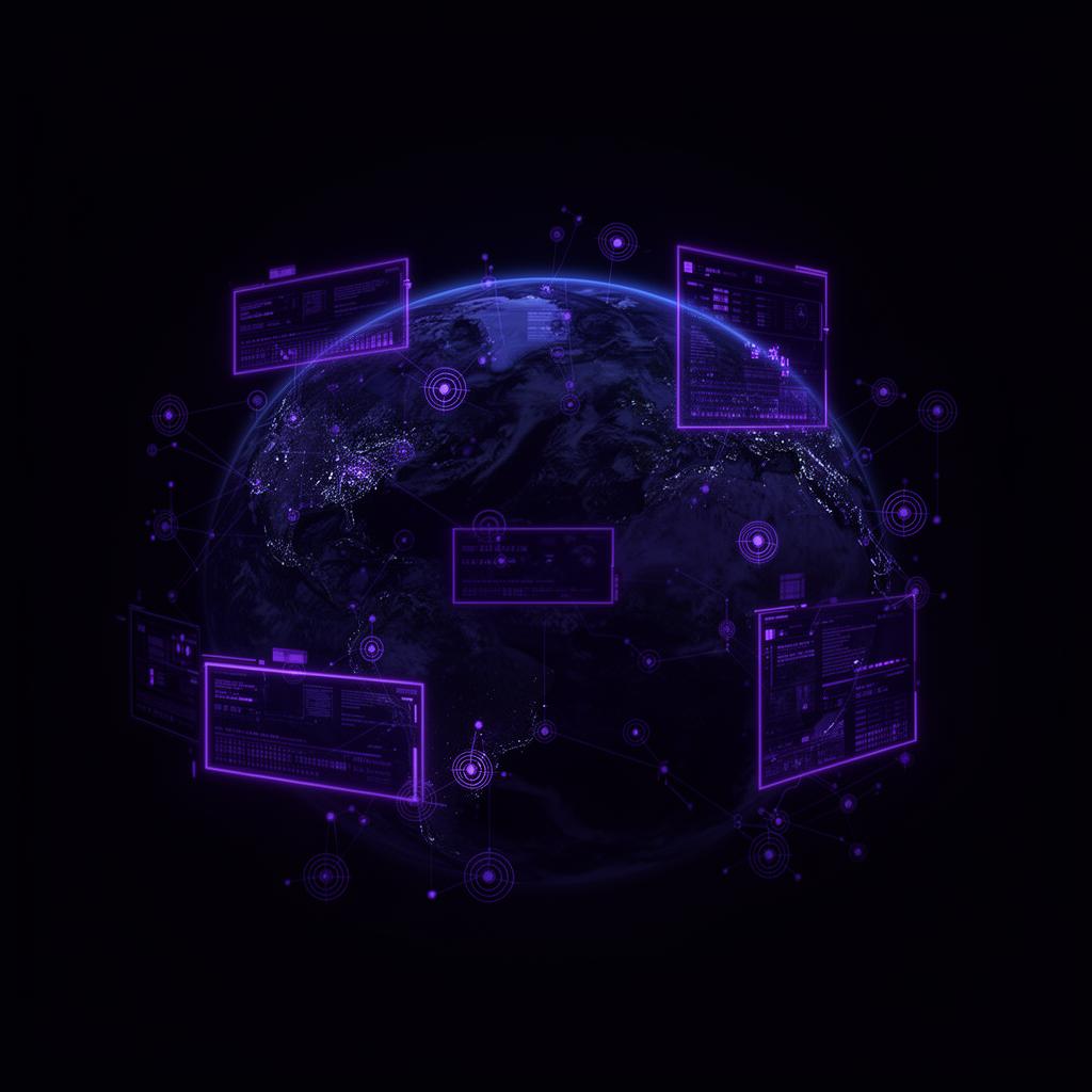AI analyzing satellite imagery with detection overlays